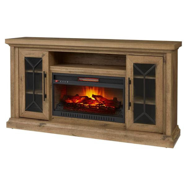 Madison 68 in. Media Console Infrared Electric Fireplace Natural Rusti