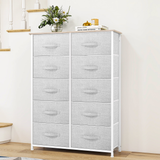 Dextrus Dressers with 10 Drawers - Fabric Storage Tower