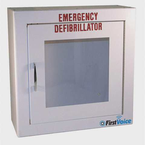 First Voice Defibrillator Storage Cabinet,White TS147SM