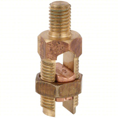 Grounding Split Bolt Connector with Stud: Leaded Bronze Alloy, 1 Grounding Wires, K2C26B1