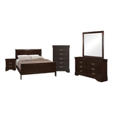 Coaster Louis Philippe 5-Piece Wood Full Panel Bedroom Set Cappuccino