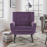 Tufted Upholstered Wide Back Armchair