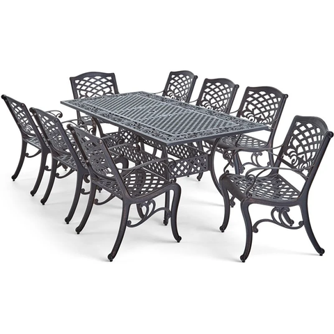 Phoenix  Patio Aluminum Expandable Patio Dining Set in Shiny Copper