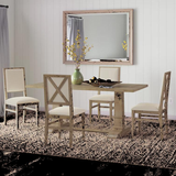 Hudson Trestle Dining Table with Upholstered and Wood Chairs