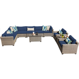 11 Piece Wicker Patio Sofa Set