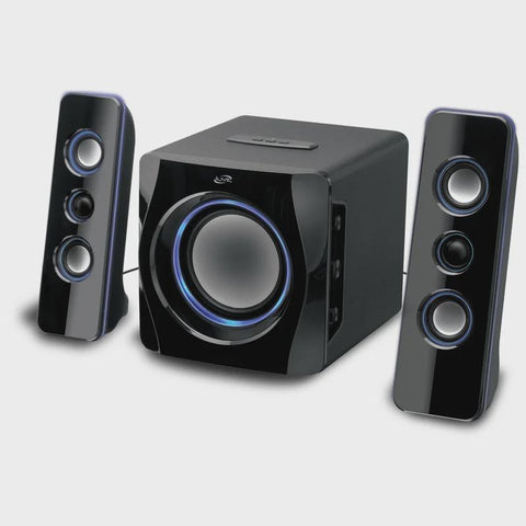 iLive 2-Channel Bluetooth Speaker System with Bass Control and LED Light Effect