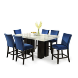 Camila Marble Top Rectangular 7-Piece Counter Height Dining Set