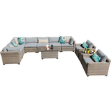 11 Piece Wicker Patio Sofa Set