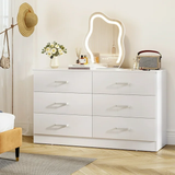 6 Drawer  Double Dresser,Wood Storage Cabinet with Easy Pull Out Handles