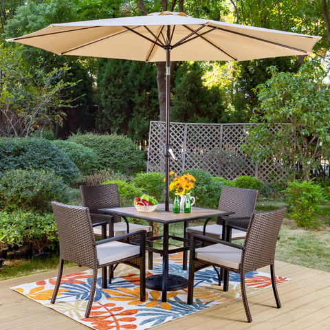 6-Piece Outdoor Patio Wicker Dining Set