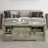 Farmhouse Rectangular Coffee Table with Storage Drawer