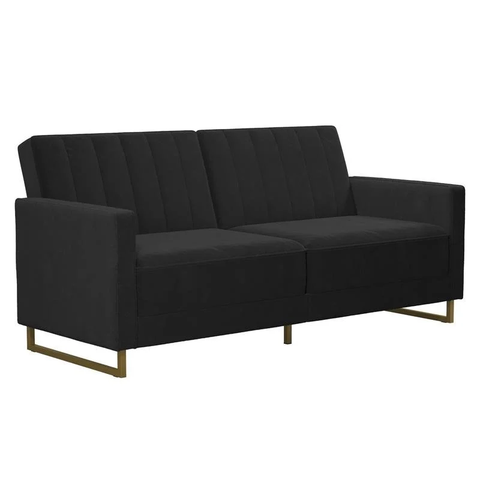 Skylar Coil Futon Modern Sofa Bed and Couch-Velvet