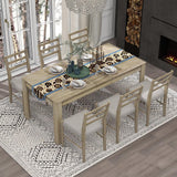 7 Piece Extendable Dining Table Set for 6