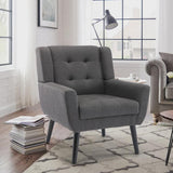 Tufted Upholstered Wide Back Armchair