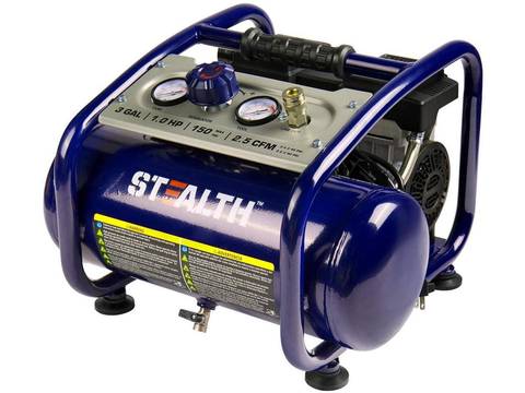 Stealth Portable Ultra Quiet Air Compressor,3 Gallon,Oil-Free Pump,1HP,150 PSI,120V,60Hz Electric Air Tool SAQ-1301,Blue