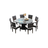 60 Inch Outdoor Patio Dining Table with 8 Armless Chairs