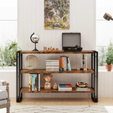 Industrial 3 Shelf Bookcase for Living Room 35.4" H