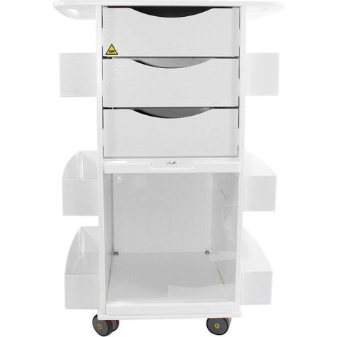 White MRI Core DX Lab Cart with Clear Sliding Door, 23"W x 19"D x 33"H