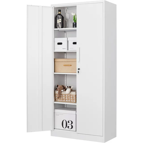 Metal Storage Cabinet, 71” Tall Steel Cabinets