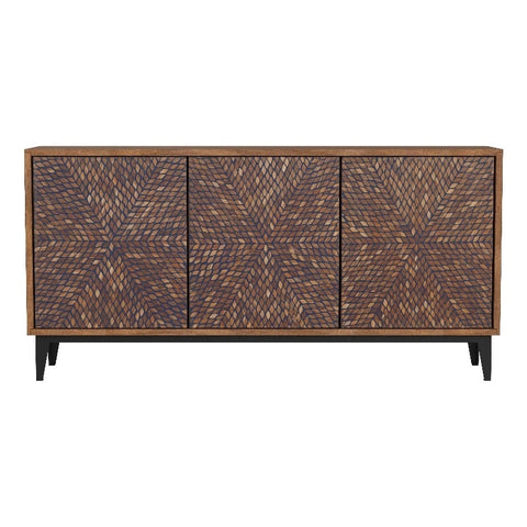 Raynor Brown Server in Wood and Metal