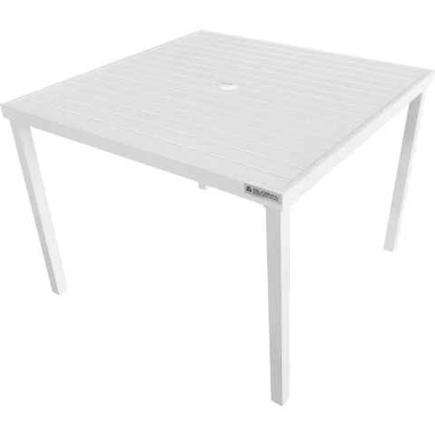 40" Square Aluminum Slatted Dining Table