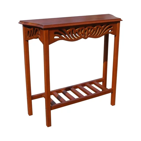 Solid Mahogany Wood Entrance Table in Dark Brown