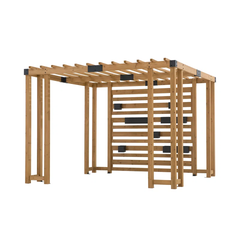 Sunjoy Wood Pergola 10 x 10.5 ft. Cedar Framed Pergolas with Adjustable Hanging Planters