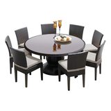 60 Inch Outdoor Patio Dining Table with 8 Armless Chairs