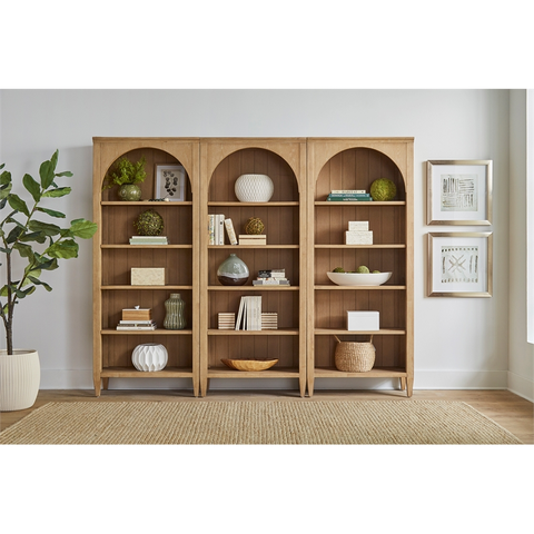 Modern Wood Open Bookcase Wall Office Cabinet Storage Bookcase Light Brown