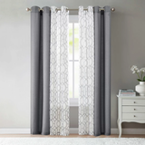 Mainstays Kingswood 4 Piece Grommet Curtain Set, Grey Flannel, 27.5" W x 84" L