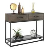 Console Table with Drawers and Storage Shelf