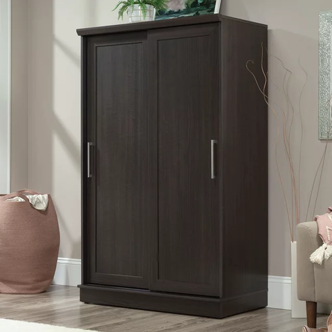 Sliding Door Wardrobe Cabinet, Dakota Oak Finish