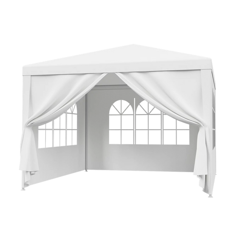 ZENY 10 X 10' Gazebo Canopy Wedding Party Tent W/ 4 Removable Sidewalls, White