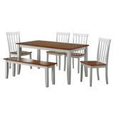 Wood Bloomington Dining Set in Cream/Honey Oak Finish