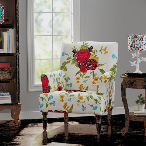 Sweet Rose High Rolled Arm Accent Chair