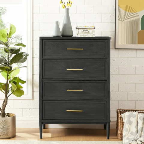 Oaklee 4-Drawer Dresser, Charcoal Finish