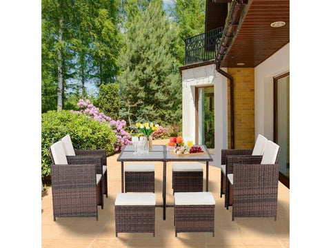 9 Piece Small Patio Dining Set