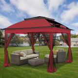 11'x11' Pop-Up Instant Gazebo Tent with Mosquito Netting Outdoor Canopy Shelter