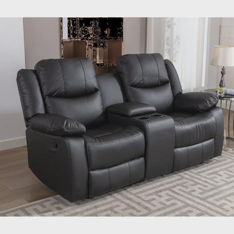 72.8" Wide Breathable Leather Cushion Back Manual Reclining Loveseat with Storage