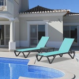 Lounge Chairs Set of 3, Aluminum Pool Chaise Lounge