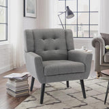 Tufted Upholstered Wide Back Armchair