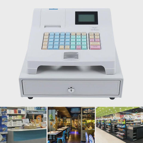 Supermarket Cash Register Store Restaurant POS System 48 Keys 8 Digital w/Drawer