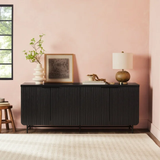 69” Scandinavian 4-Door Reeded-Front Sideboard