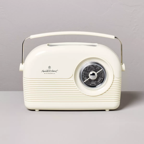 Portable AM/FM Bluetooth Radio Cream - Hearth & Hand™ with Magnolia: Includes Charging Cable