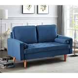 Eleesha 57.8'' Velvet Square Arms Loveseat