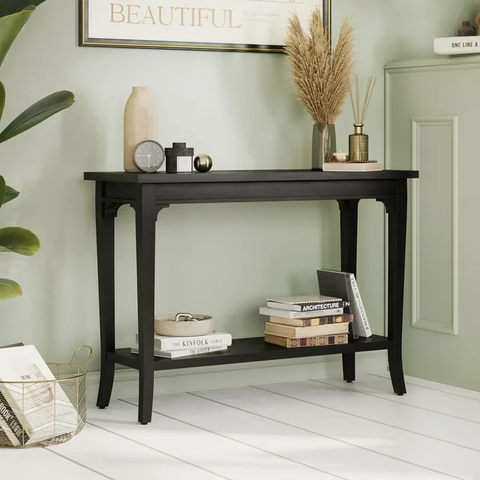 Marais Console Table with Lower Shelf and Solid Wood Frame by Drew Barrymore