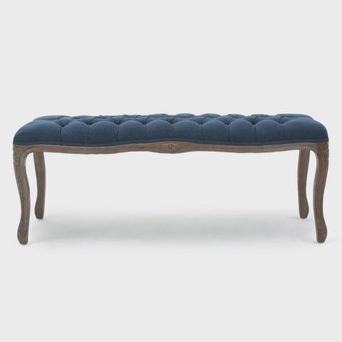 Tassia Traditional Button-tufted Bench by Christopher Knight Home - Dark Blue