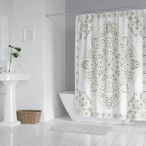 Mainstays Medallion Printed Fabric 72” x 72” Shower Curtain