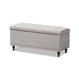 Baxton Studio Kaylee Modern Classic  Fabric Upholstered Button-Tufting Storage Ottoman Bench