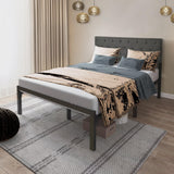 Dextrus Upholstered Platform Bed with Adjustable Headboard